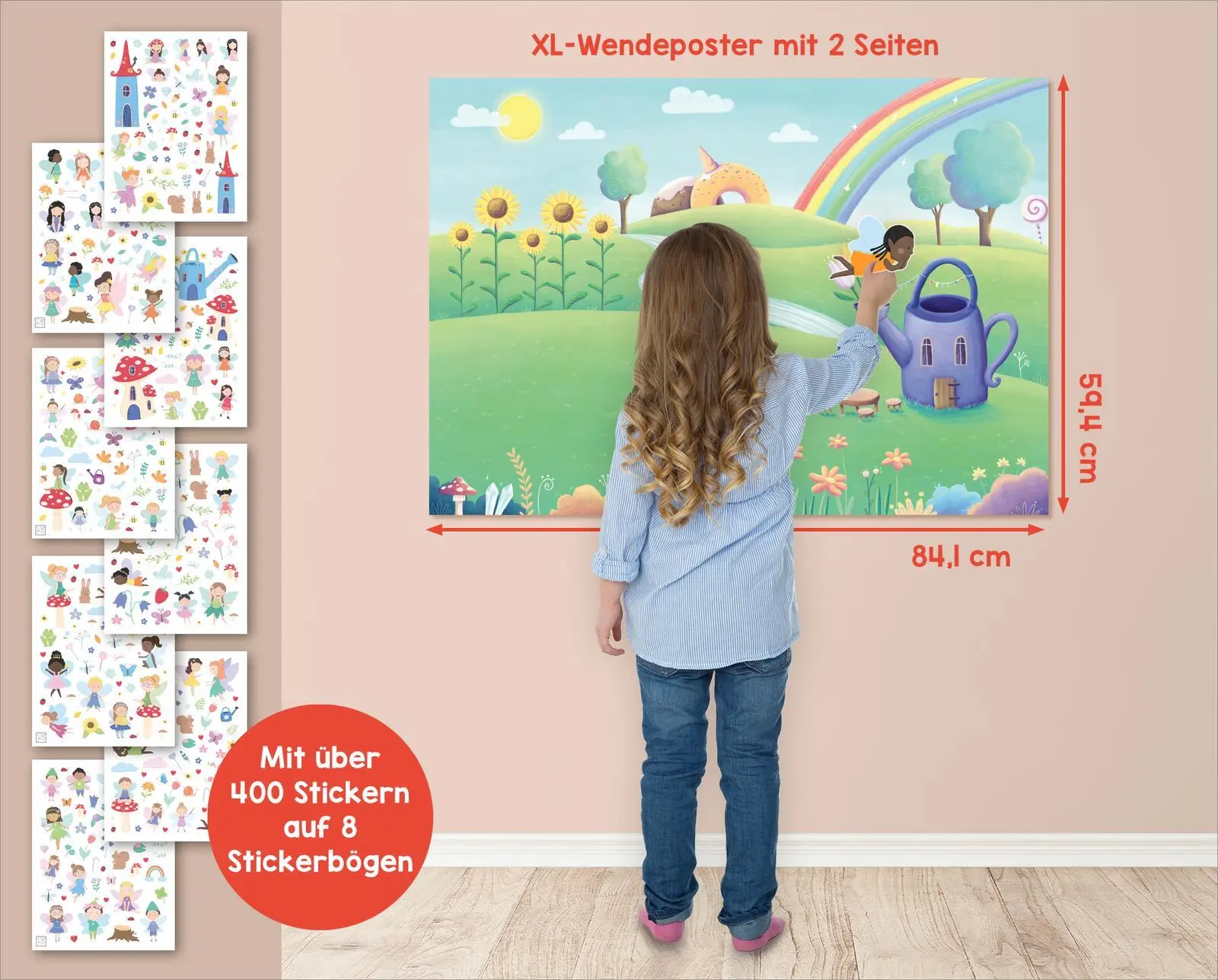 Bild: 9783845857589 | Mein XL Sticker-Poster Feen | Mit Wendeposter &amp; 400 Stickern | Dietz