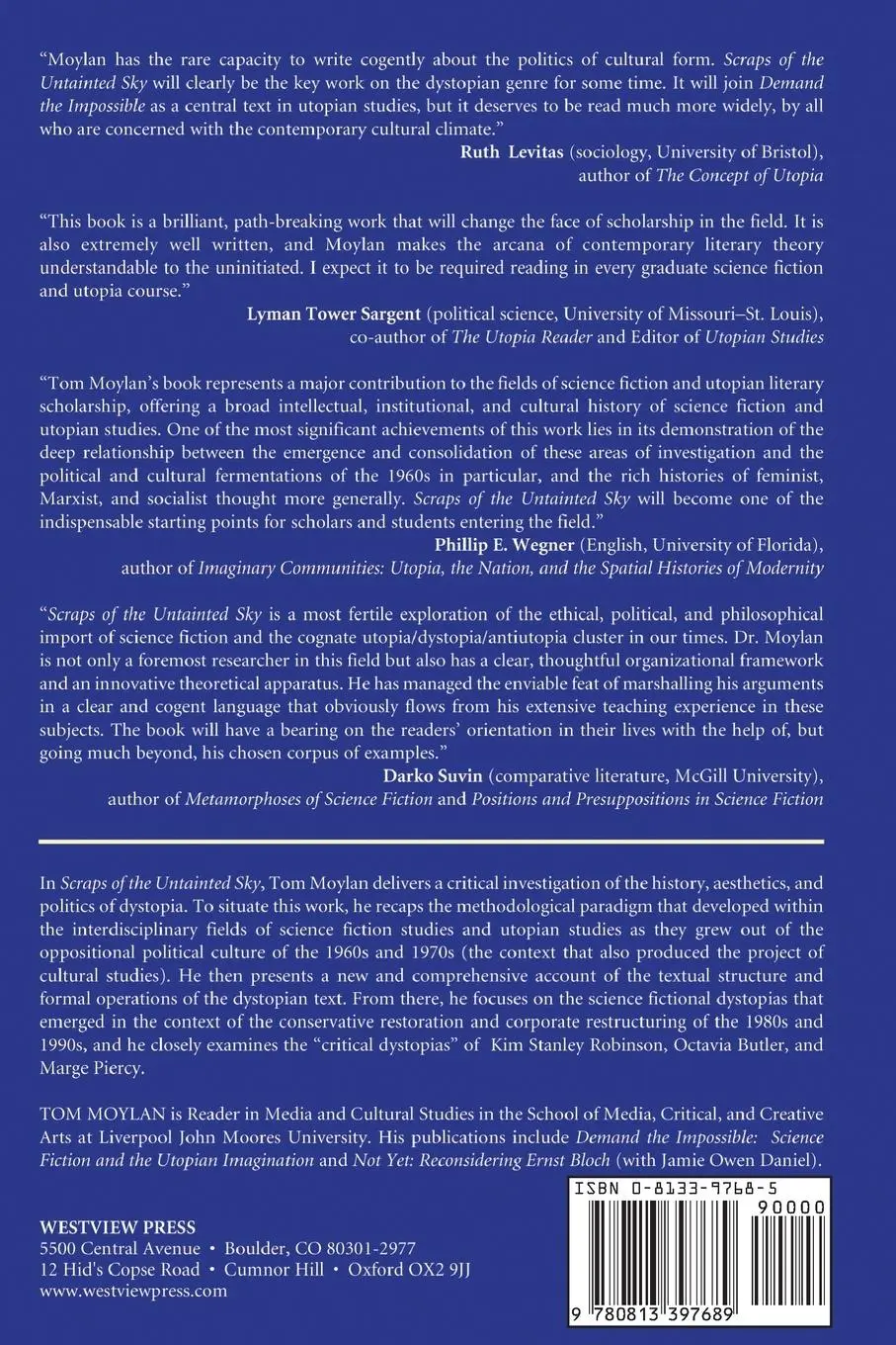 Rückseite: 9780813397689 | Scraps Of The Untainted Sky | Science Fiction, Utopia, Dystopia | Buch
