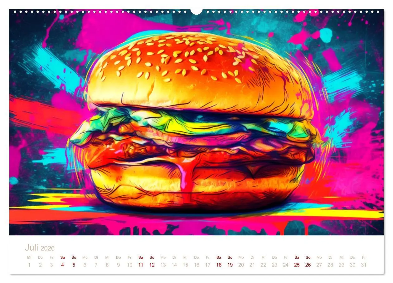 Bild: 9783457527689 | FAST FOOD KUNST (Wandkalender 2026 DIN A2 quer), CALVENDO...