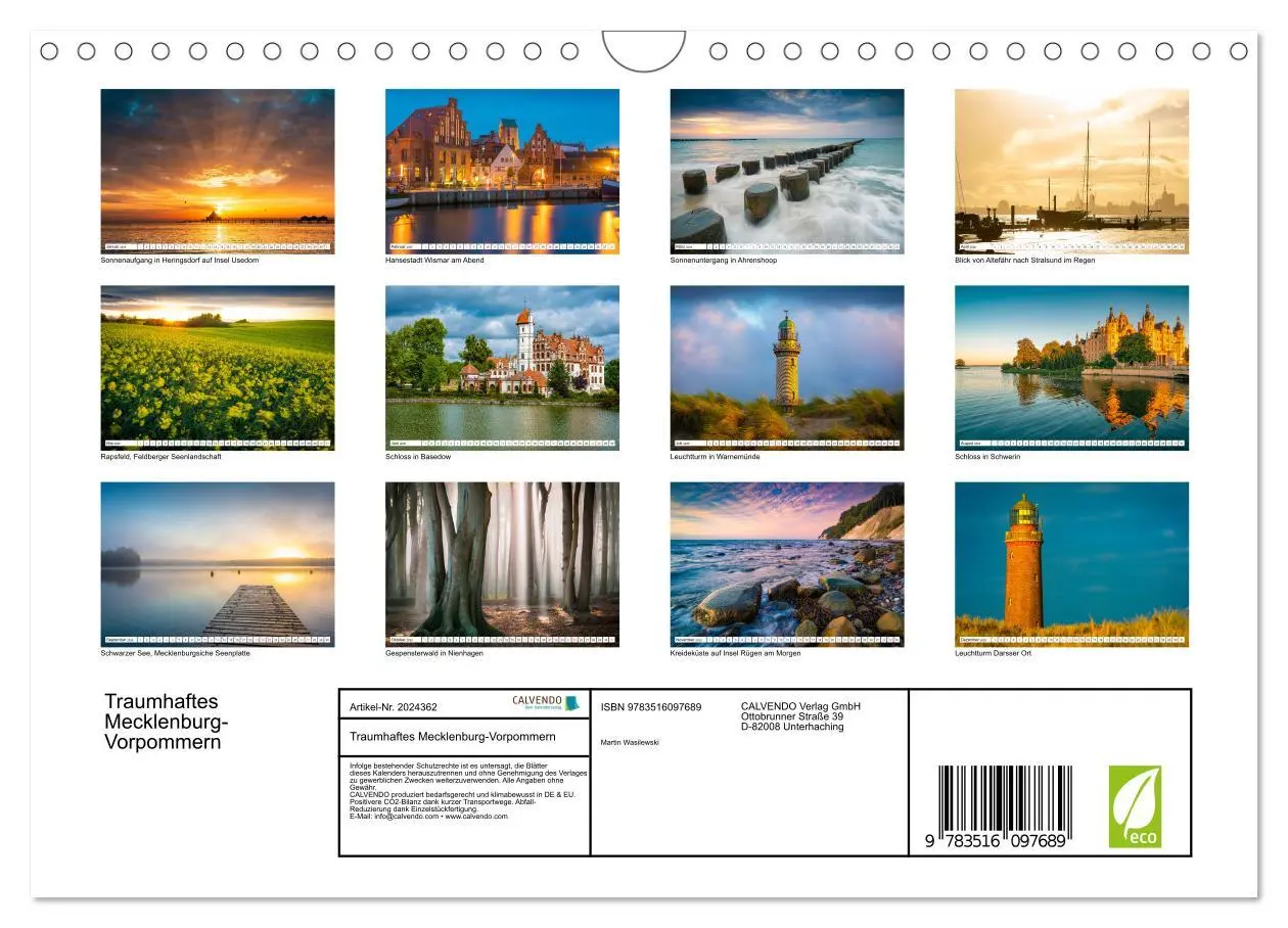 Bild: 9783516097689 | Traumhaftes Mecklenburg-Vorpommern (Wandkalender 2026 DIN A4 quer),...