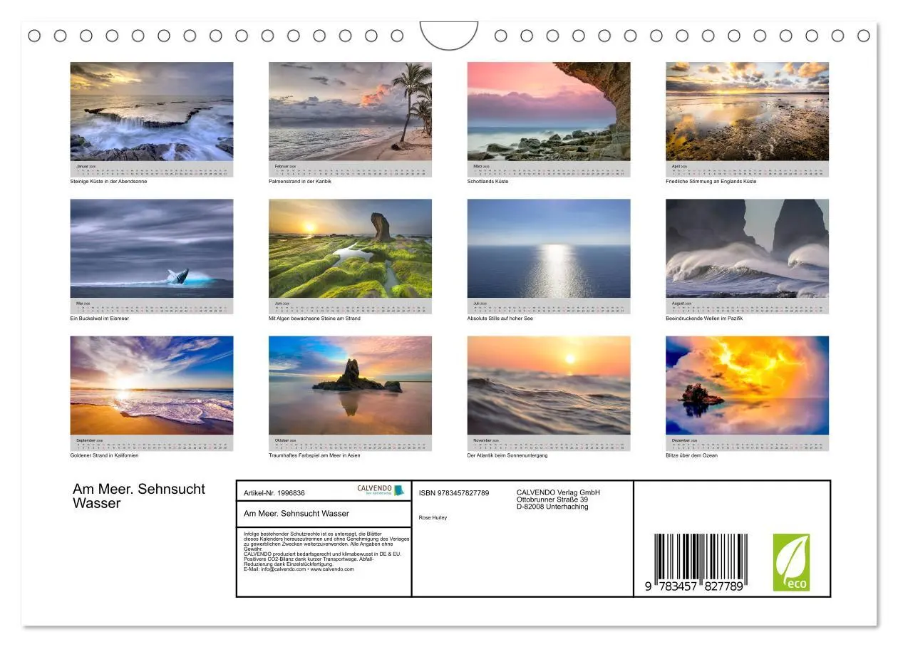 Bild: 9783457827789 | Am Meer. Sehnsucht Wasser (Wandkalender 2026 DIN A4 quer), CALVENDO...
