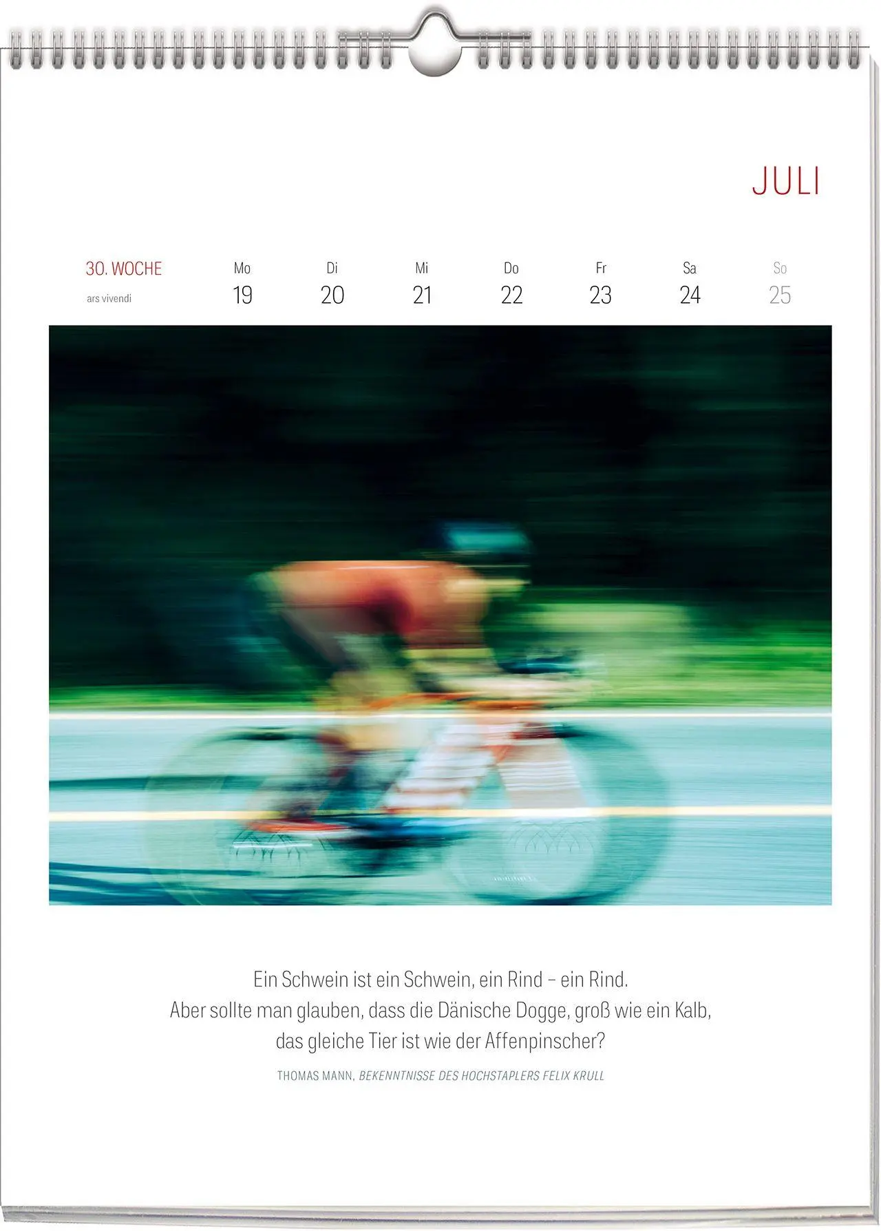 Bild: 9783747207789 | Literarischer Fahrrad Kalender 2027 | Wochenkalender | Vivendi Ars