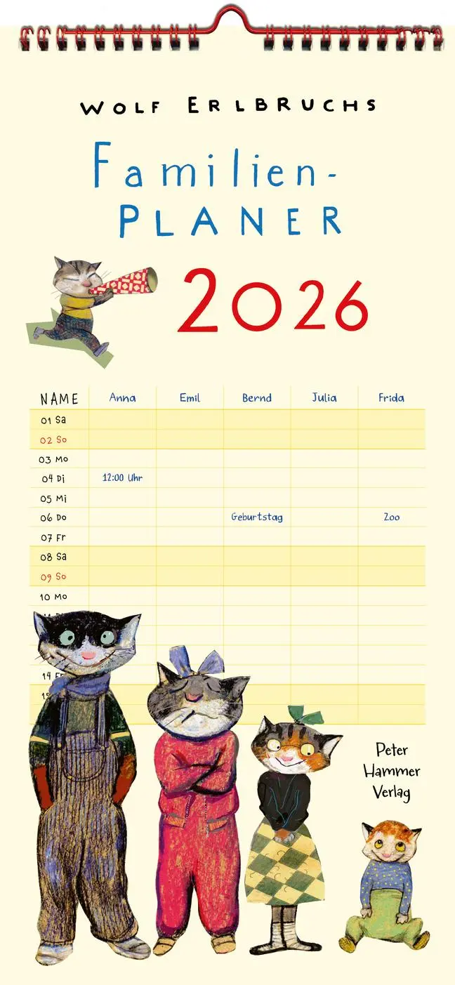 Cover: 9783779507789 | Wolf Erlbruchs Familienplaner 2026 | Wolf Erlbruch | Kalender | 13 S.