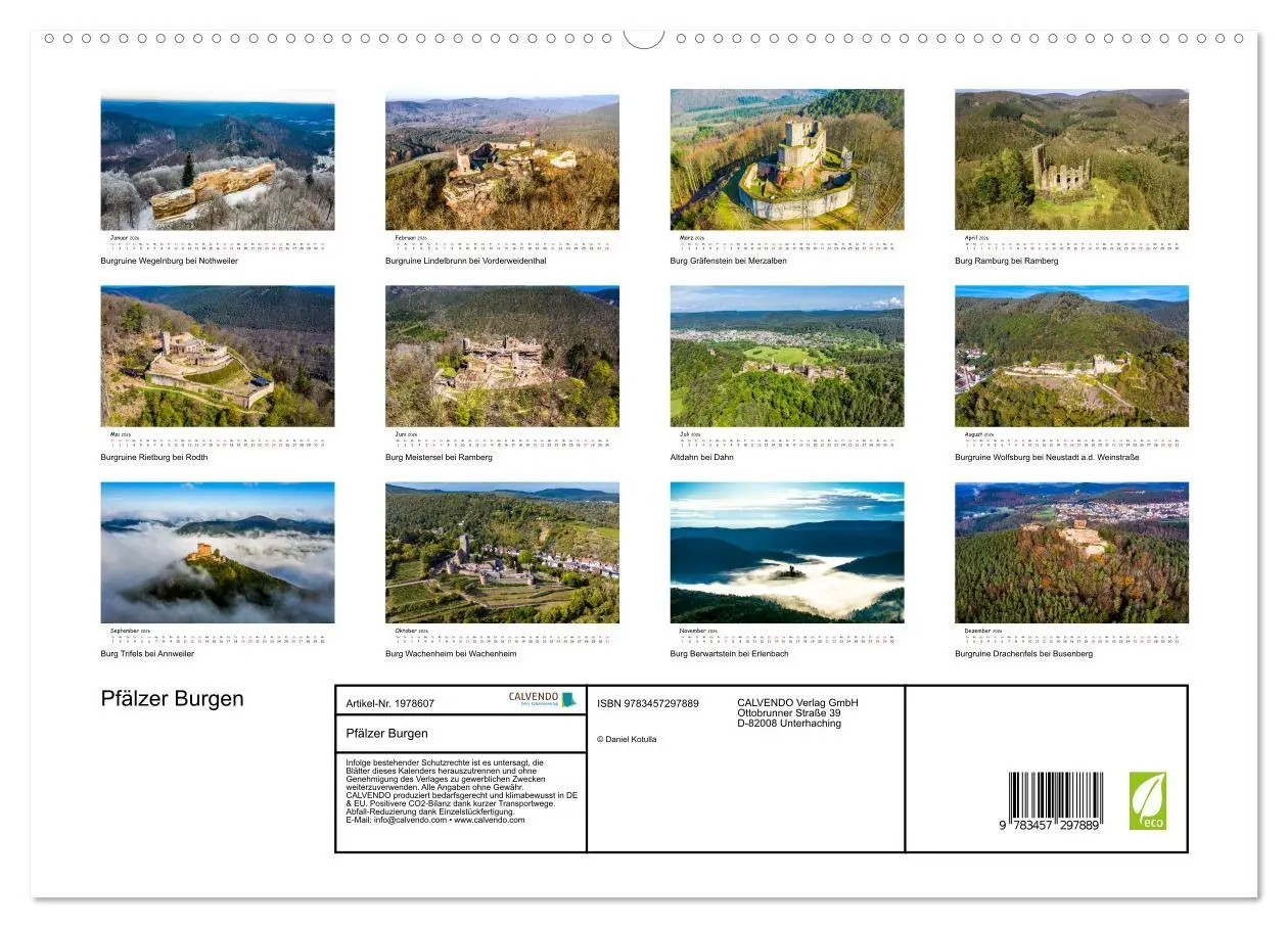 Bild: 9783457297889 | Pfälzer Burgen (hochwertiger Premium Wandkalender 2026 DIN A2...