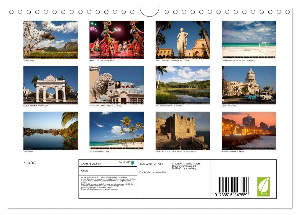 Bild: 9783516147889 | Cuba (Wandkalender 2026 DIN A4 quer), CALVENDO Monatskalender | 2026