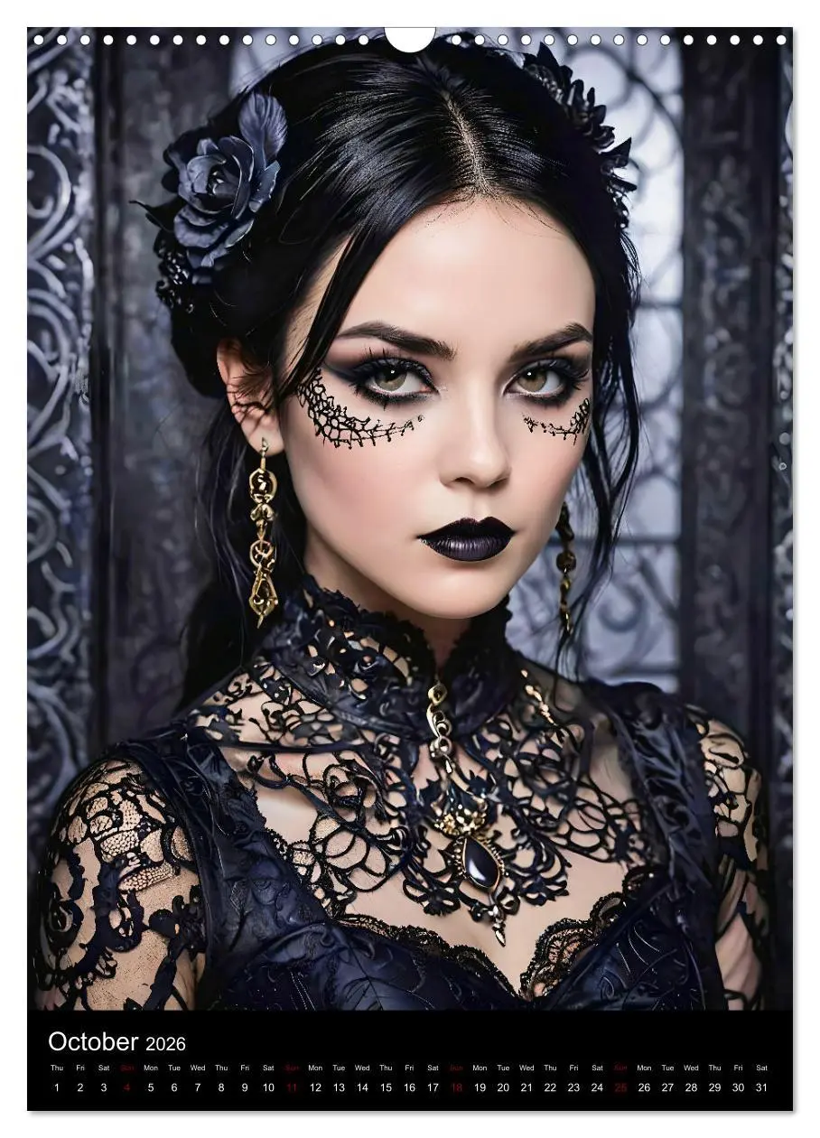 Bild: 9783516527889 | AI Gothic world - Mystical beauties of the night (Wall Calendar...