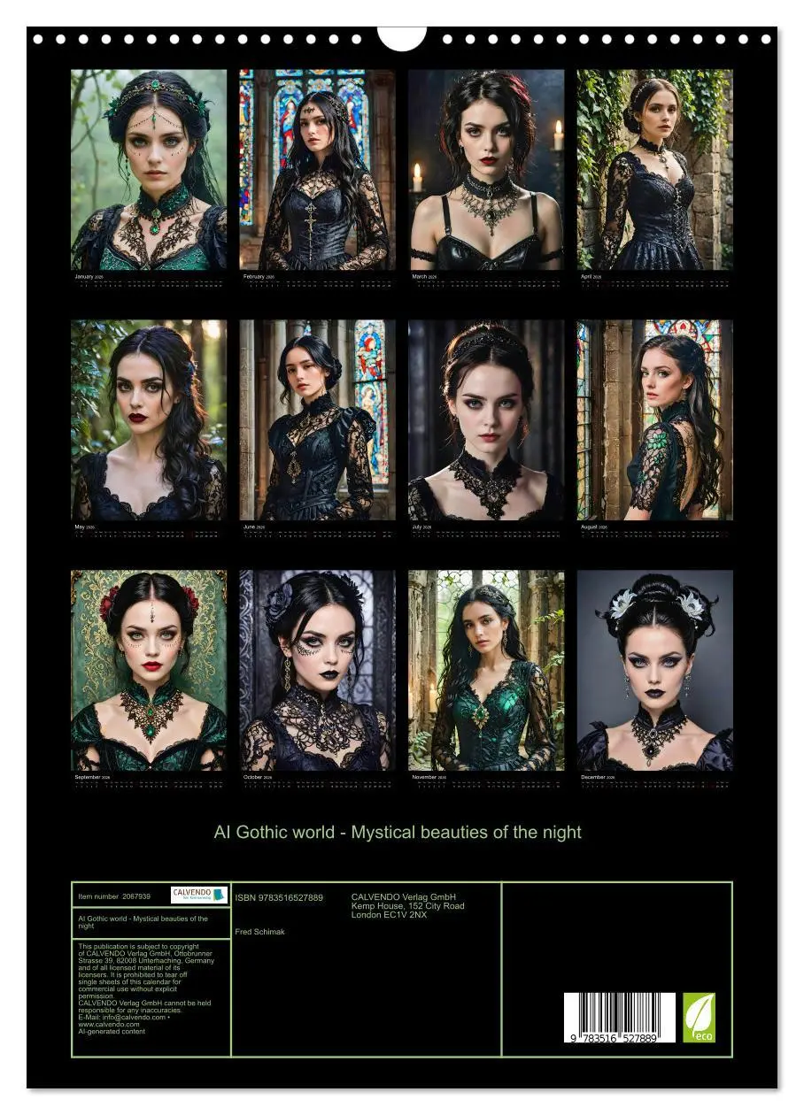 Bild: 9783516527889 | AI Gothic world - Mystical beauties of the night (Wall Calendar...