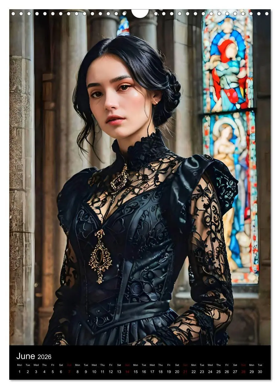 Bild: 9783516527889 | AI Gothic world - Mystical beauties of the night (Wall Calendar...