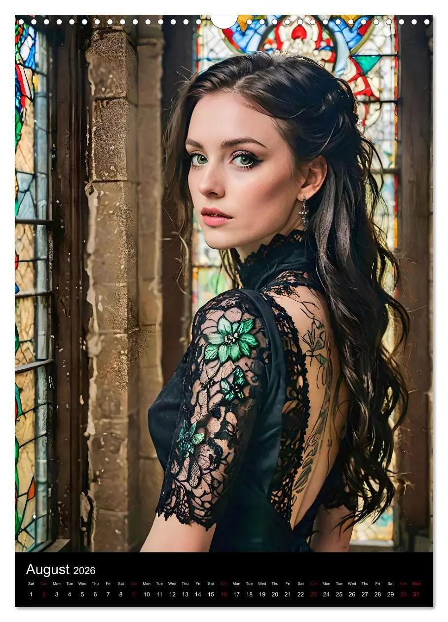 Bild: 9783516527889 | AI Gothic world - Mystical beauties of the night (Wall Calendar...