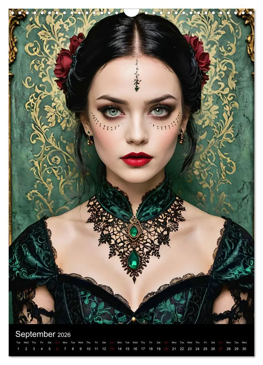 Bild: 9783516527889 | AI Gothic world - Mystical beauties of the night (Wall Calendar...