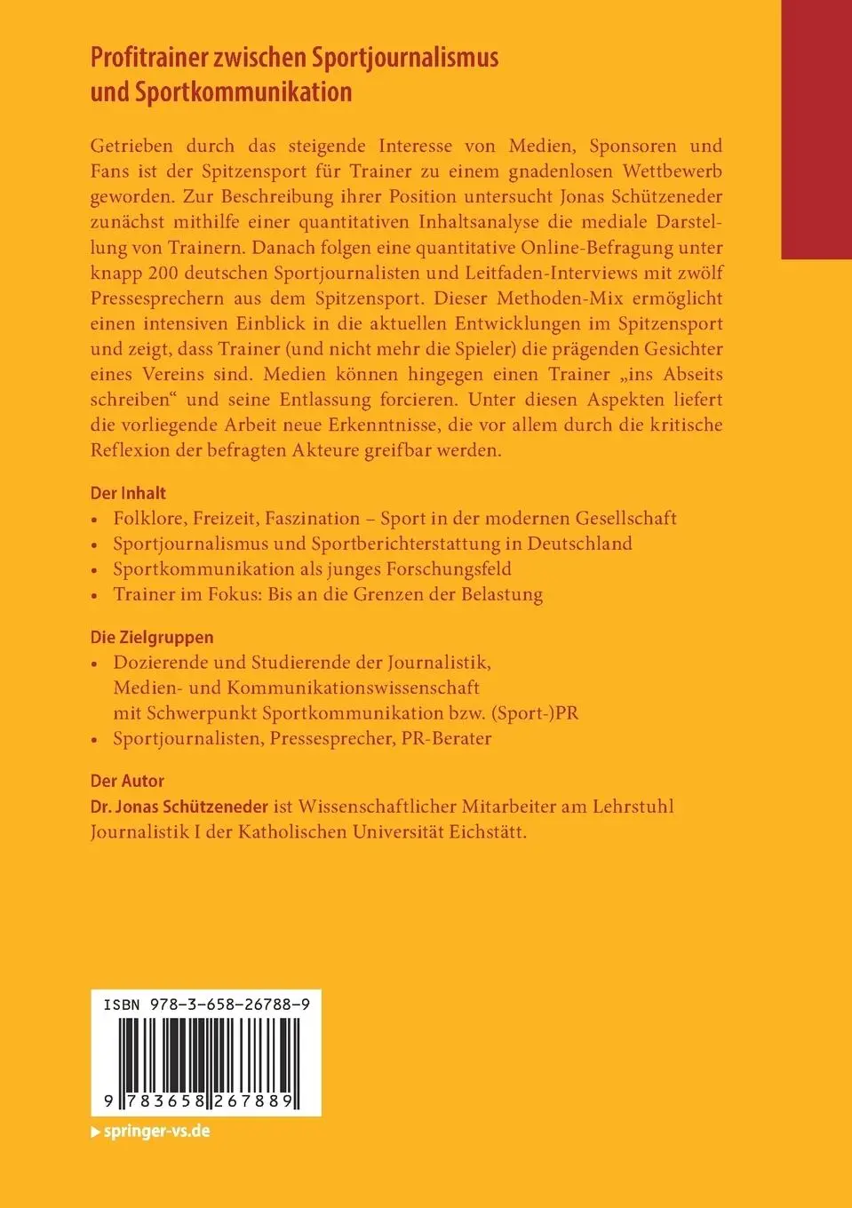 Rückseite: 9783658267889 | Profitrainer zwischen Sportjournalismus und Sportkommunikation | Buch