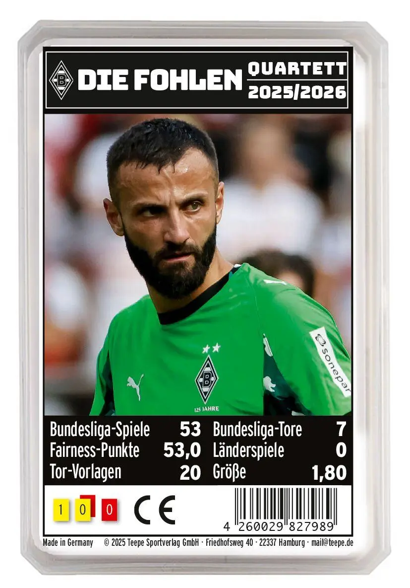 Cover: 4260029827989 | Gladbach Quartett 25/26 | 45 Minuten, 2-6 Spieler | Spiel | BOR202526