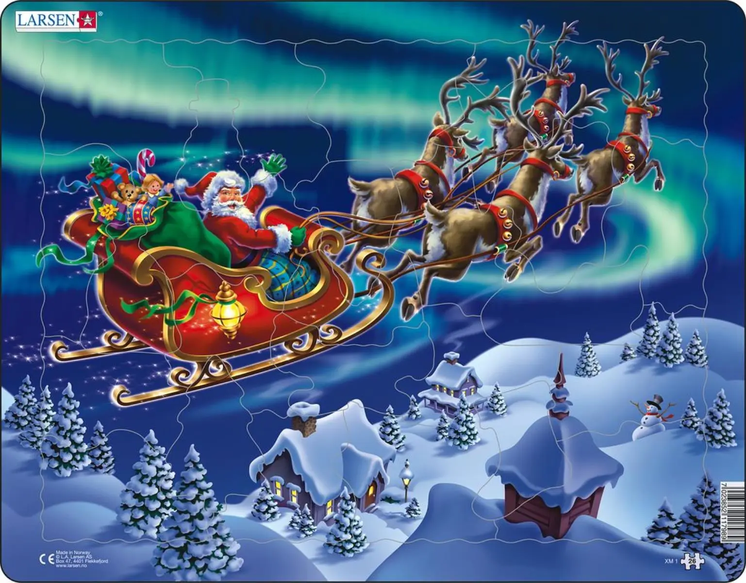 Cover: 7023852117989 | Puzzle - Weihnachtsmann im Nordischen Licht | Puzzle | 2018 | Larsen