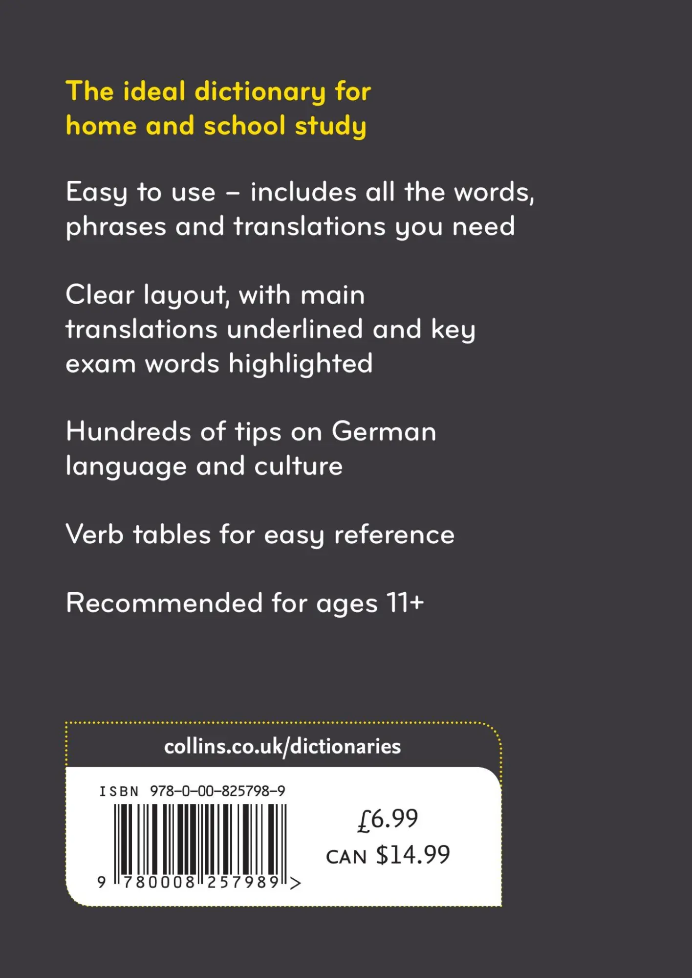 Rückseite: 9780008257989 | German School Dictionary | Trusted Support for Learning | Dictionaries