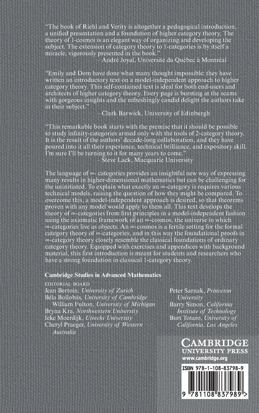 Rückseite: 9781108837989 | Elements of ∞-Category Theory | Emily Riehl (u. a.) | Buch