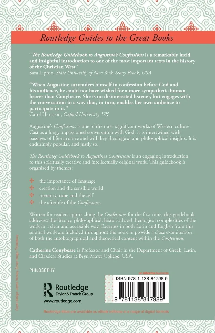 Rückseite: 9781138847989 | The Routledge Guidebook to Augustine's Confessions | Conybeare | Buch