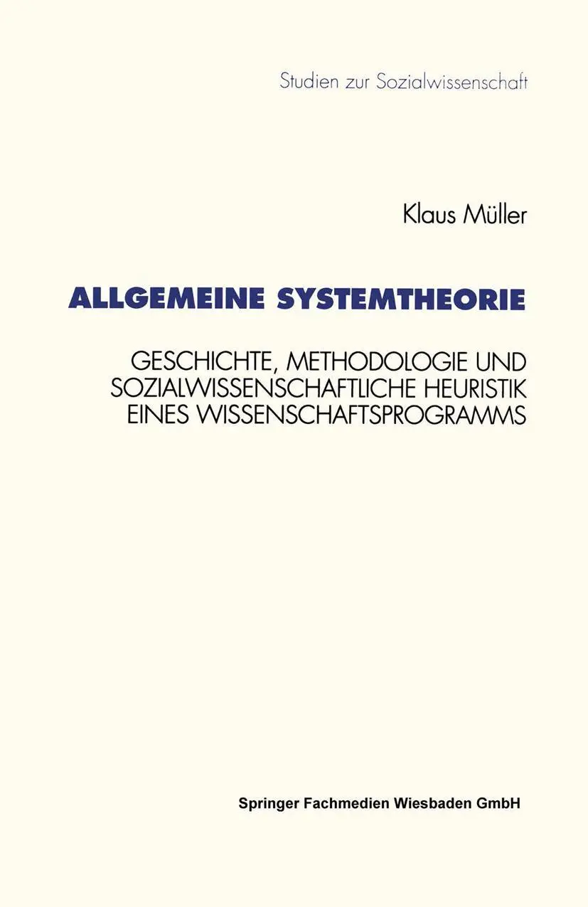 Cover: 9783531127989 | Allgemeine Systemtheorie | Klaus Müller | Taschenbuch | x | Deutsch
