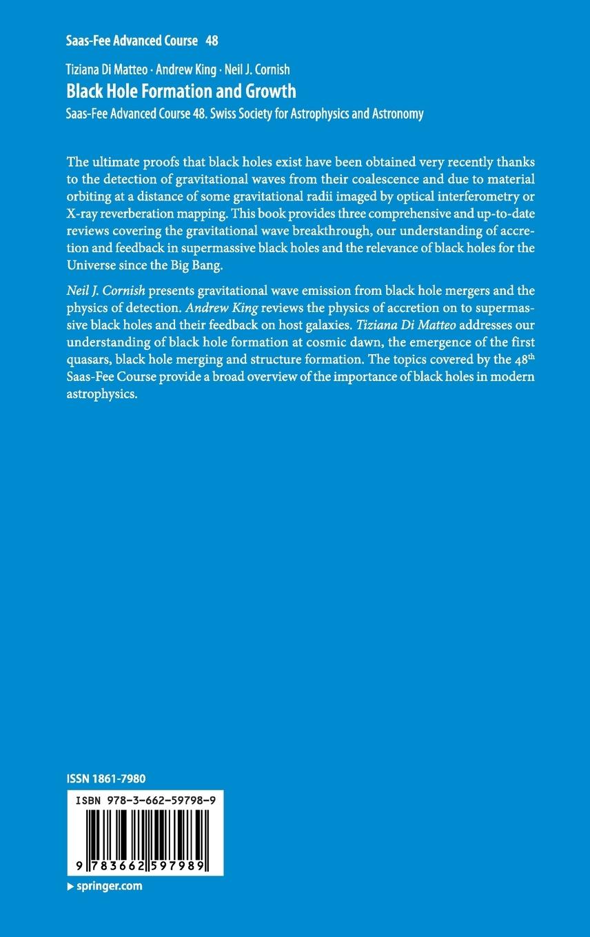 Rückseite: 9783662597989 | Black Hole Formation and Growth | Neil J. Cornish (u. a.) | Buch