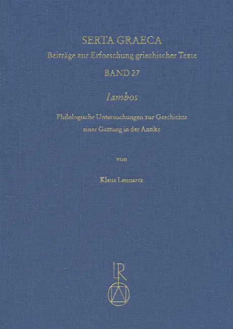 Cover: 9783895007989 | Iambos | Klaus Lennartz | Buch | Deutsch | 2010 | Reichert