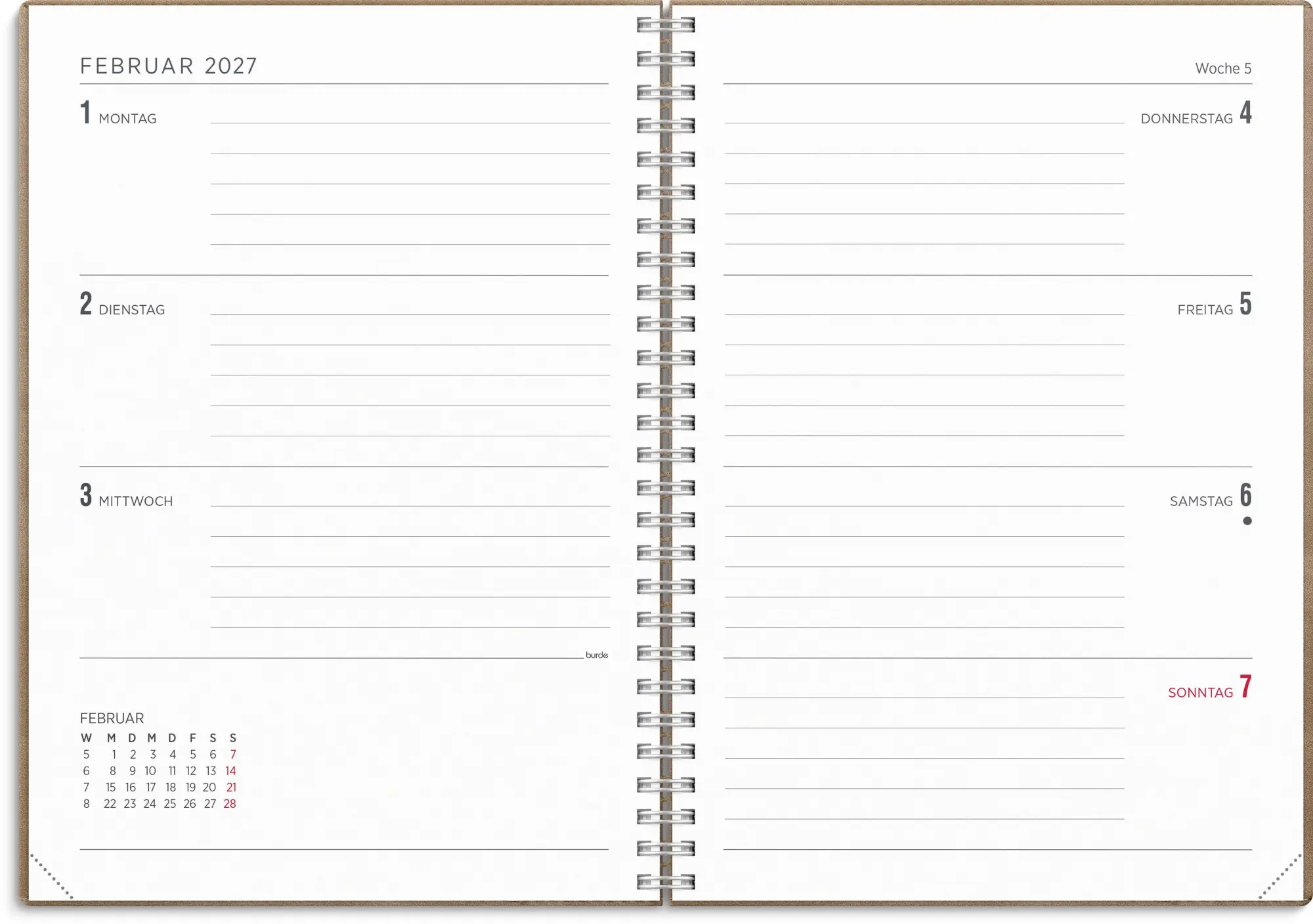 Bild: 7340188008089 | Kalender 26/27 Senator A5 Twist Braun | Schuljahresplaner 2026/2027