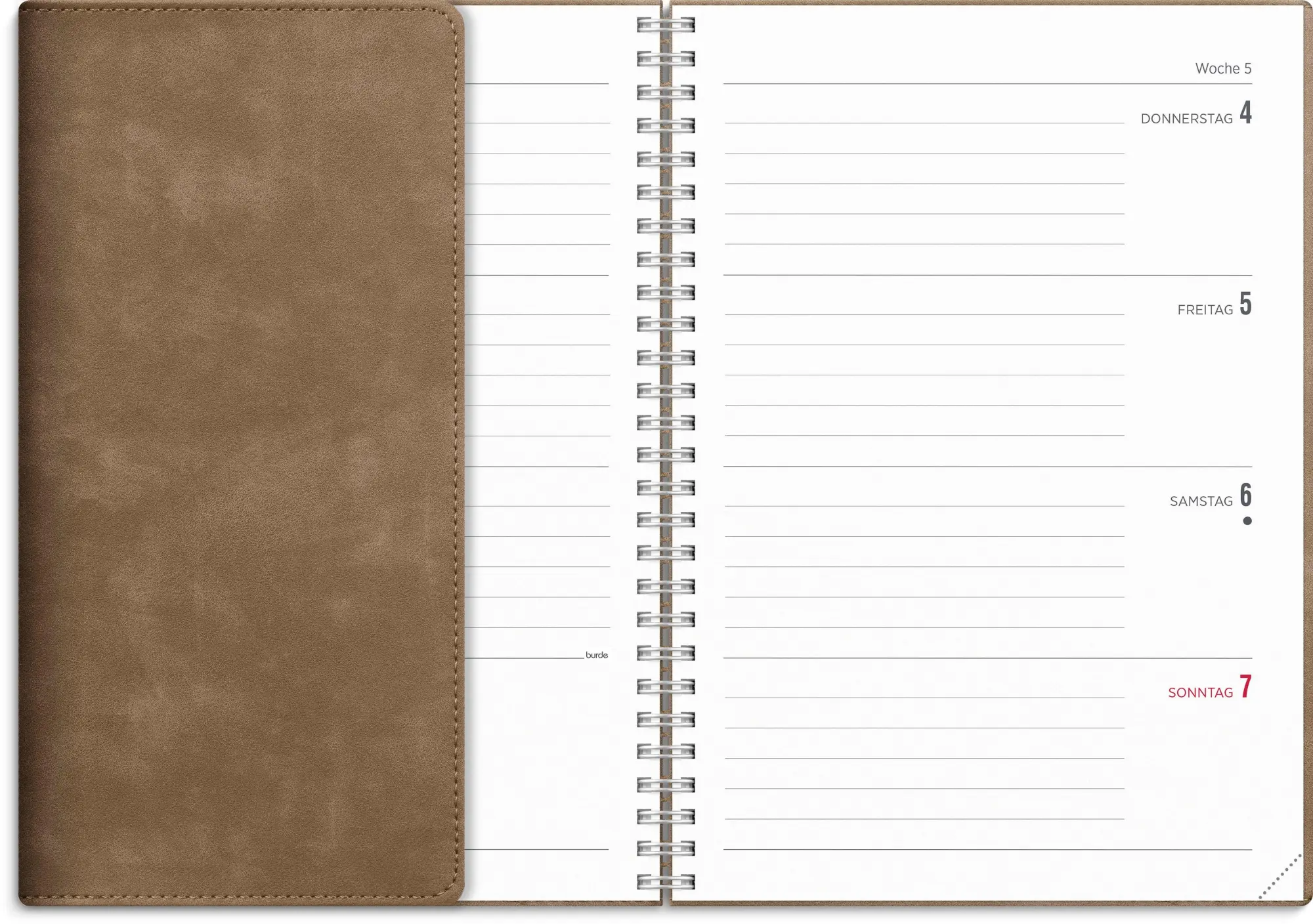 Bild: 7340188008089 | Kalender 26/27 Senator A5 Twist Braun | Schuljahresplaner 2026/2027