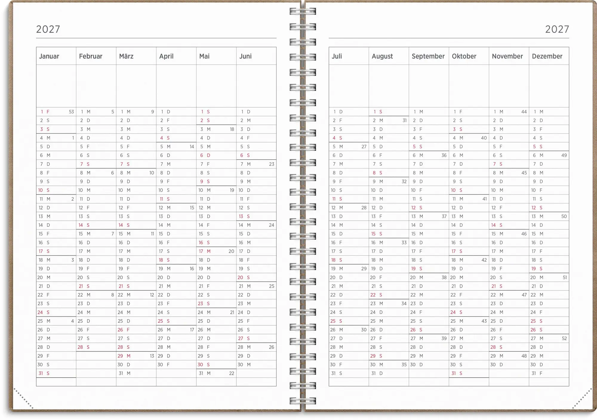 Bild: 7340188008089 | Kalender 26/27 Senator A5 Twist Braun | Schuljahresplaner 2026/2027