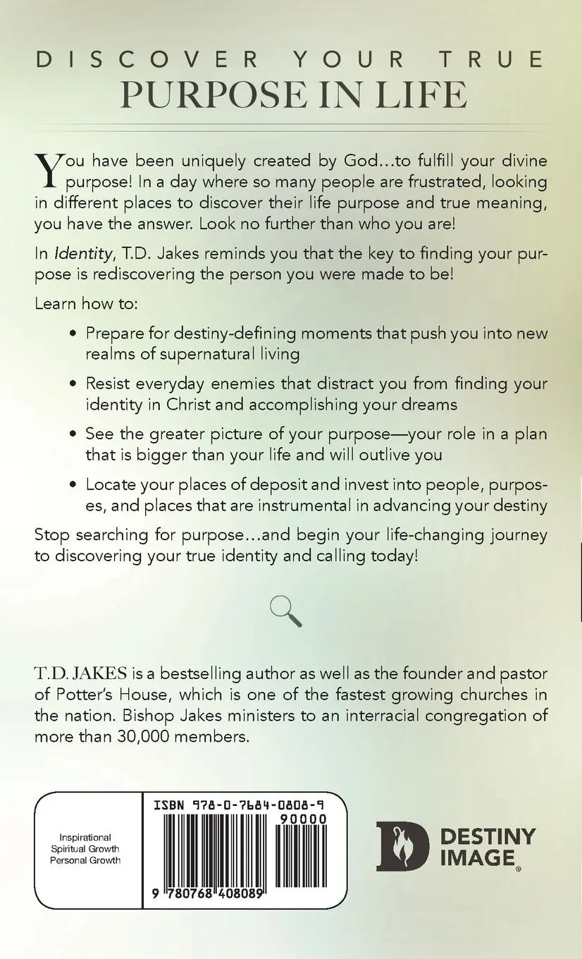 Rückseite: 9780768408089 | Identity | Discover Who You Are and Live a Life of Purpose | Jakes