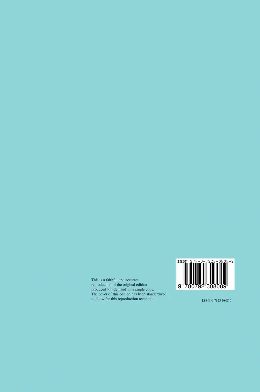 Rückseite: 9780792308089 | Intrazooplankton Predation | Henri J. Dumont (u. a.) | Buch | Englisch