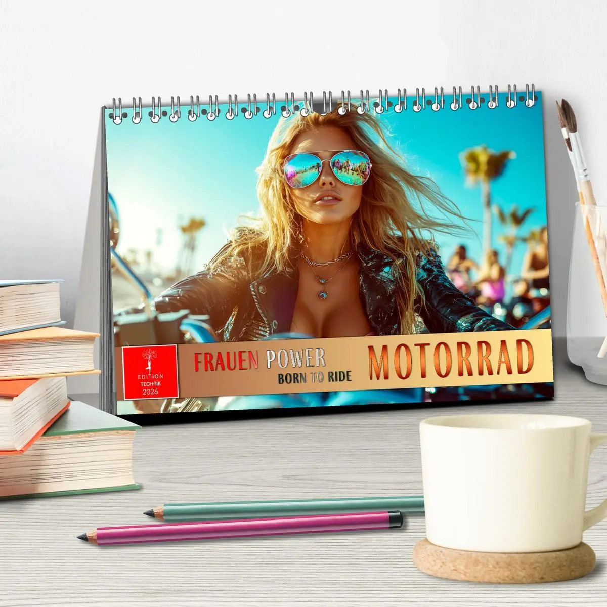 Bild: 9783457248089 | Frauen Power Motorrad (Tischkalender 2026 DIN A5 quer), CALVENDO...