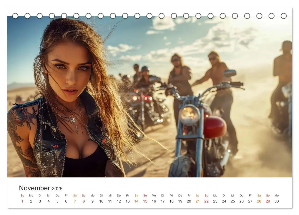 Bild: 9783457248089 | Frauen Power Motorrad (Tischkalender 2026 DIN A5 quer), CALVENDO...