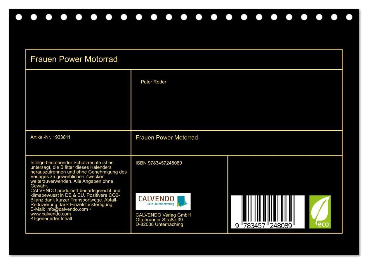 Bild: 9783457248089 | Frauen Power Motorrad (Tischkalender 2026 DIN A5 quer), CALVENDO...