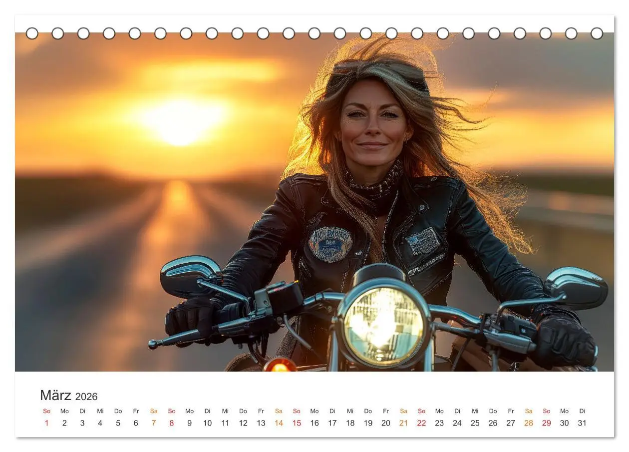 Bild: 9783457248089 | Frauen Power Motorrad (Tischkalender 2026 DIN A5 quer), CALVENDO...