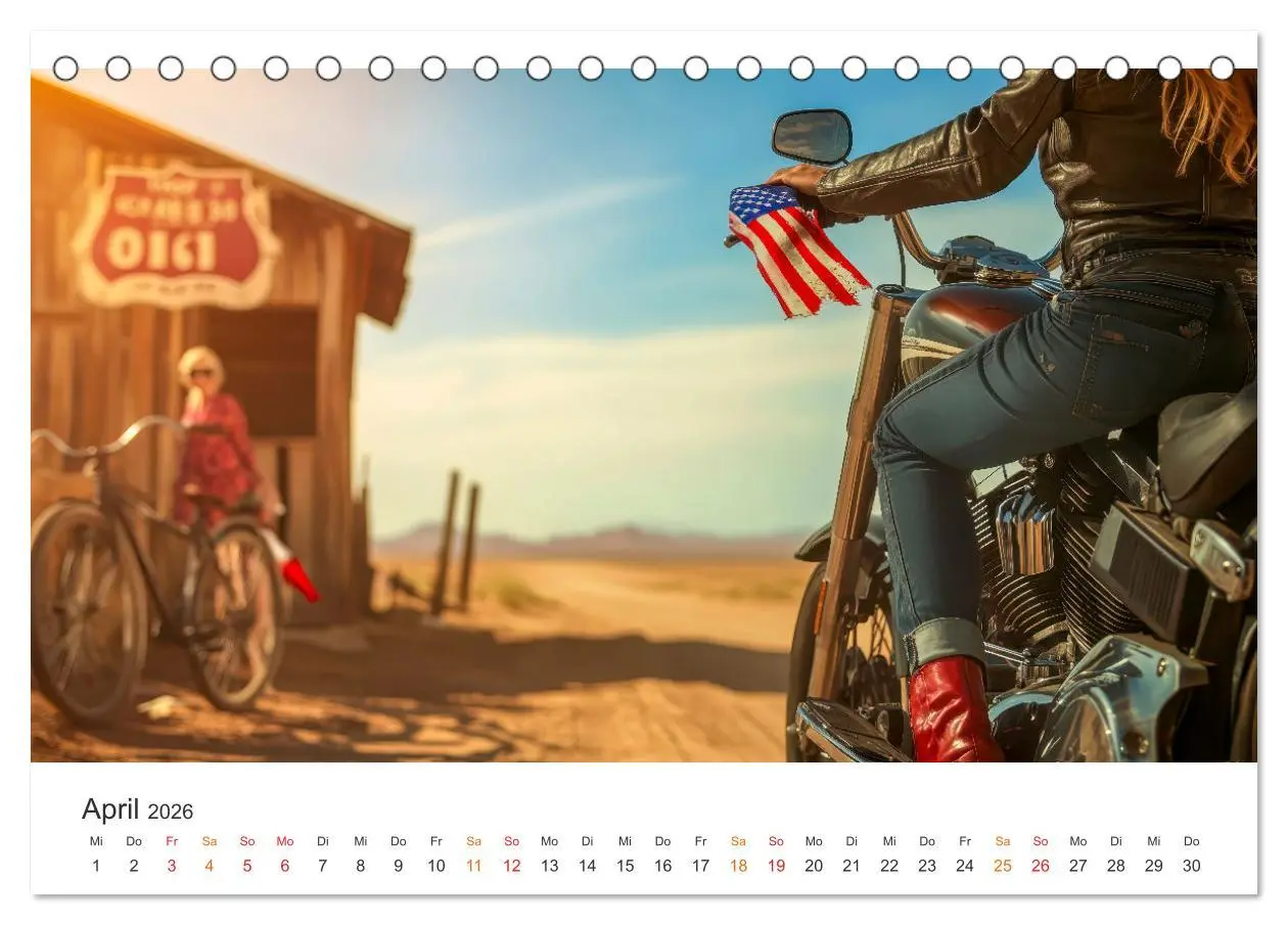 Bild: 9783457248089 | Frauen Power Motorrad (Tischkalender 2026 DIN A5 quer), CALVENDO...