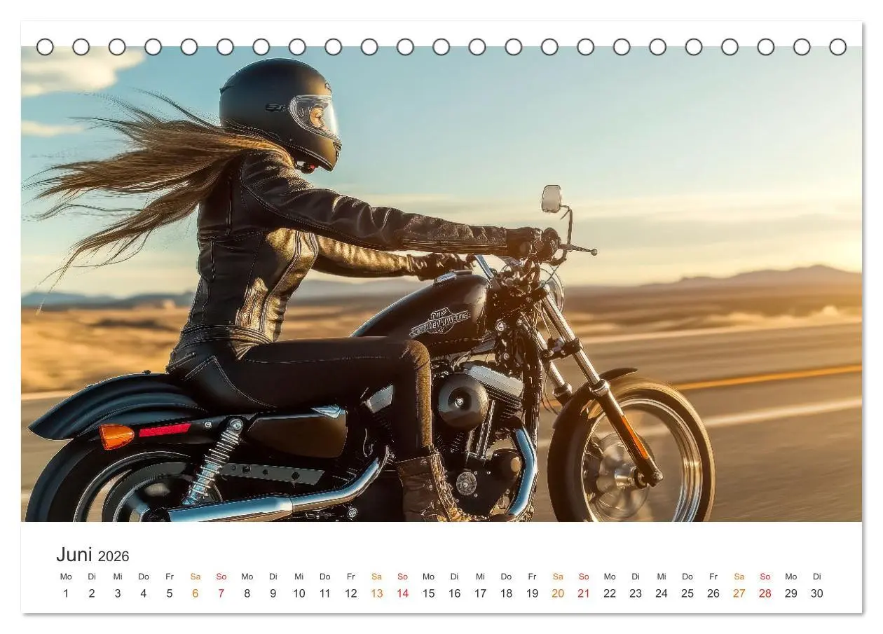 Bild: 9783457248089 | Frauen Power Motorrad (Tischkalender 2026 DIN A5 quer), CALVENDO...
