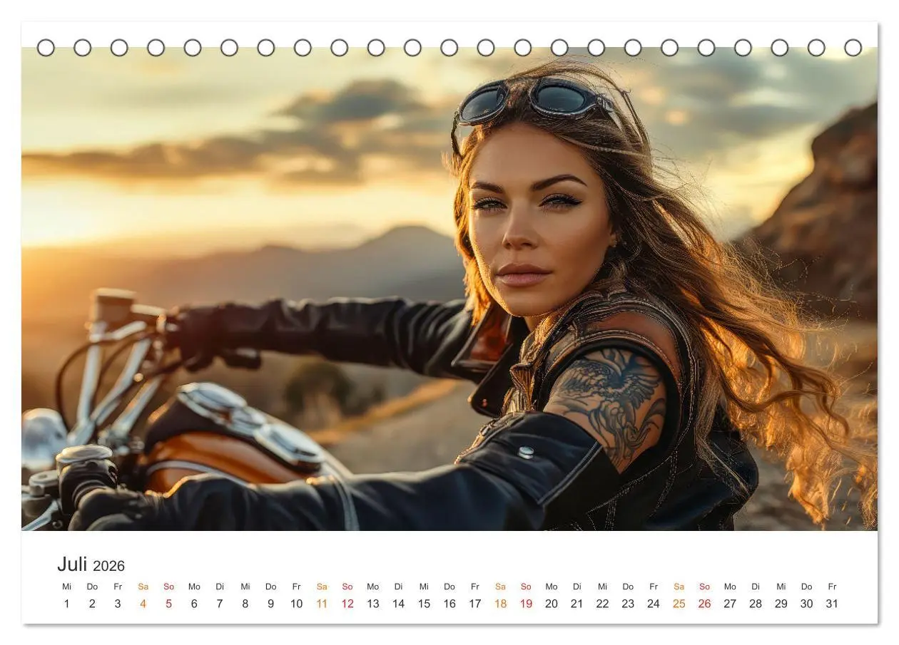 Bild: 9783457248089 | Frauen Power Motorrad (Tischkalender 2026 DIN A5 quer), CALVENDO...