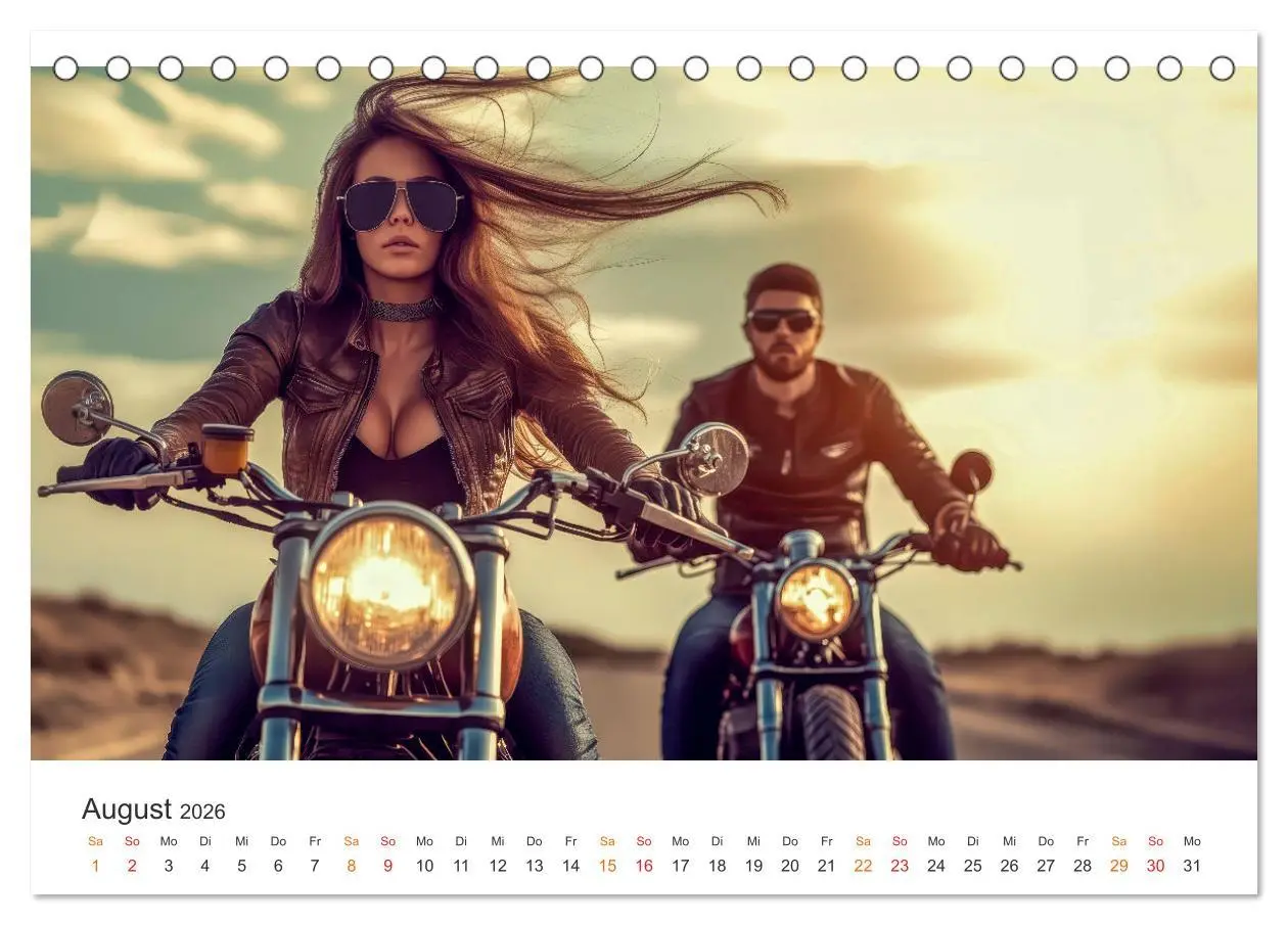 Bild: 9783457248089 | Frauen Power Motorrad (Tischkalender 2026 DIN A5 quer), CALVENDO...
