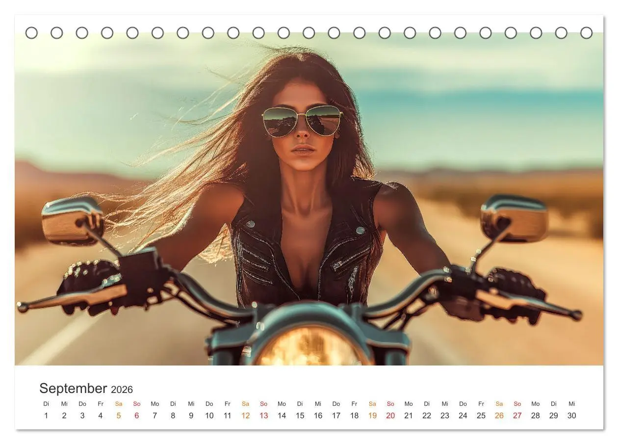 Bild: 9783457248089 | Frauen Power Motorrad (Tischkalender 2026 DIN A5 quer), CALVENDO...