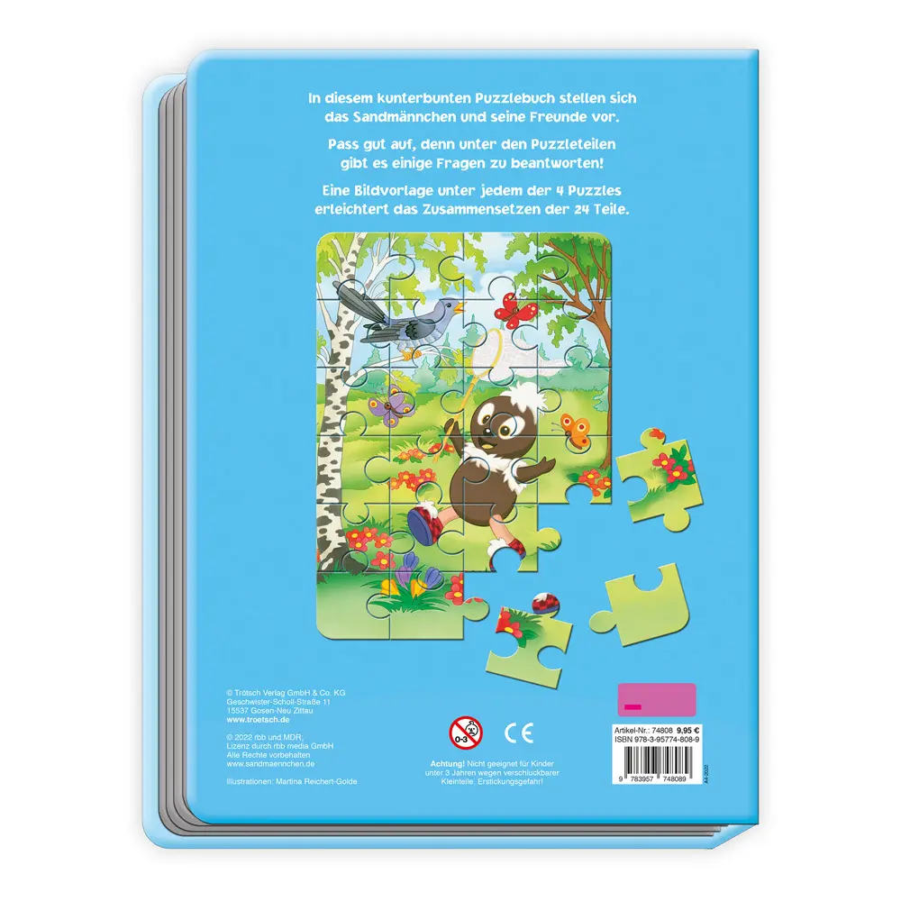 Bild: 9783957748089 | Unser Sandmännchen und seine Freunde Puzzlebuch | 4 Puzzles | Buch
