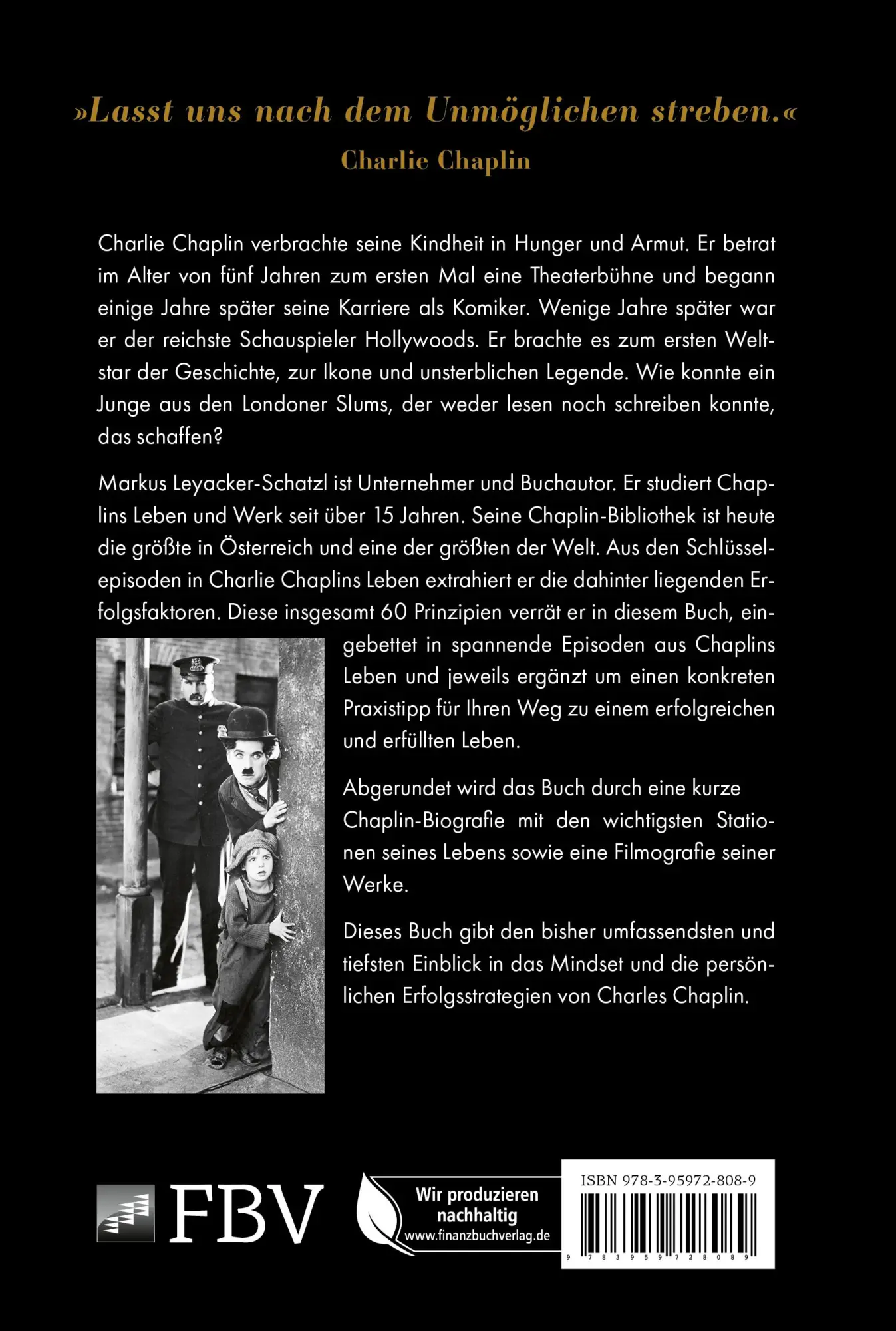 Rückseite: 9783959728089 | Charlie Chaplin | Markus Leyacker-Schatzl | Buch | 244 S. | Deutsch