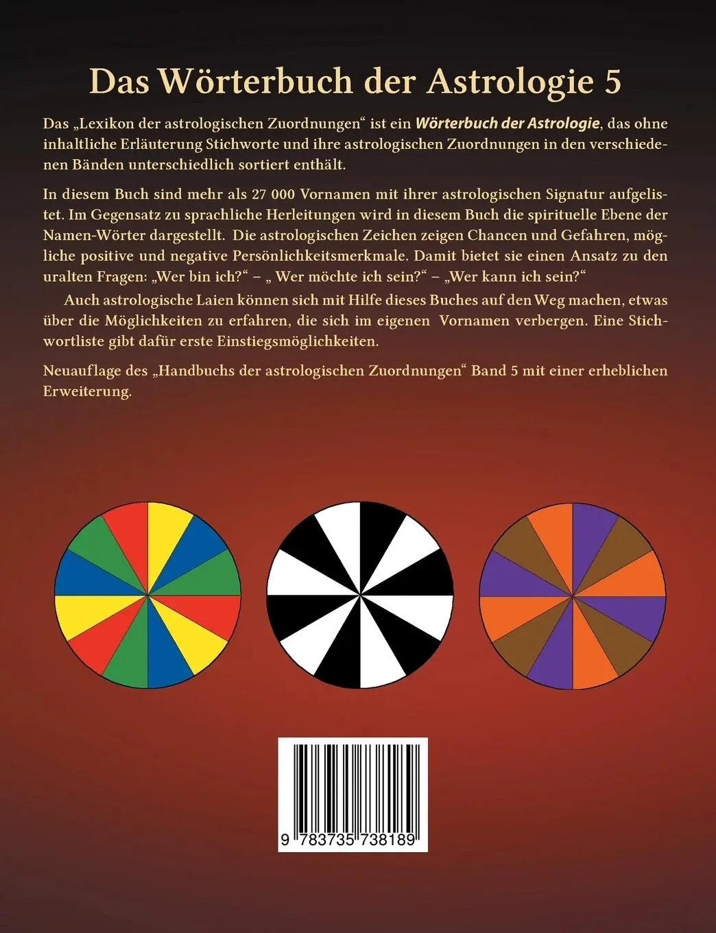 Rückseite: 9783735738189 | Lexikon der astrologischen Zuordnungen Band 5 | Vornamen | Goos | Buch