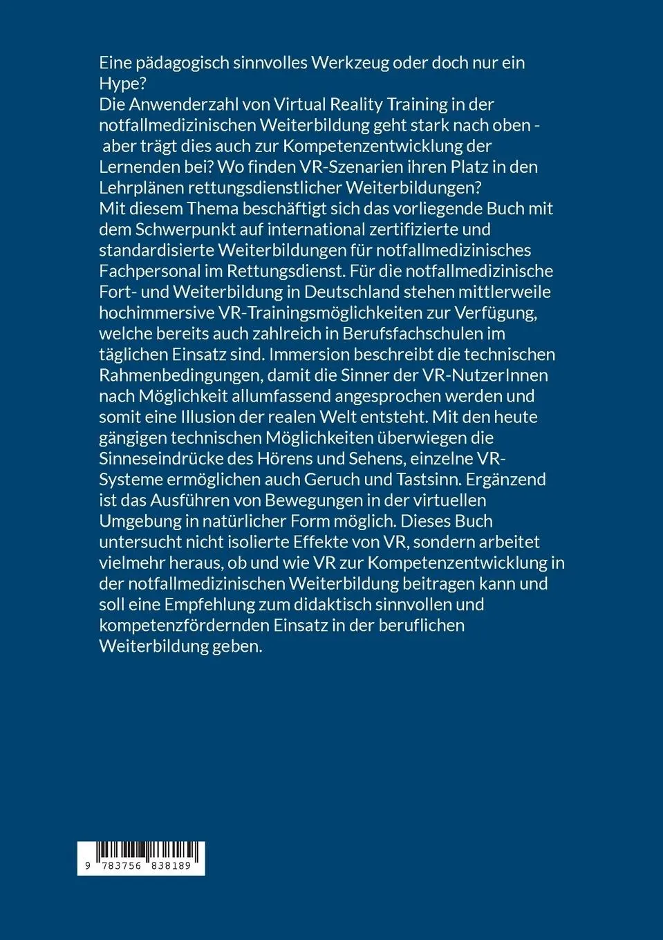 Rückseite: 9783756838189 | Digitalisierung und Simulation in der rettungsdienstlichen...