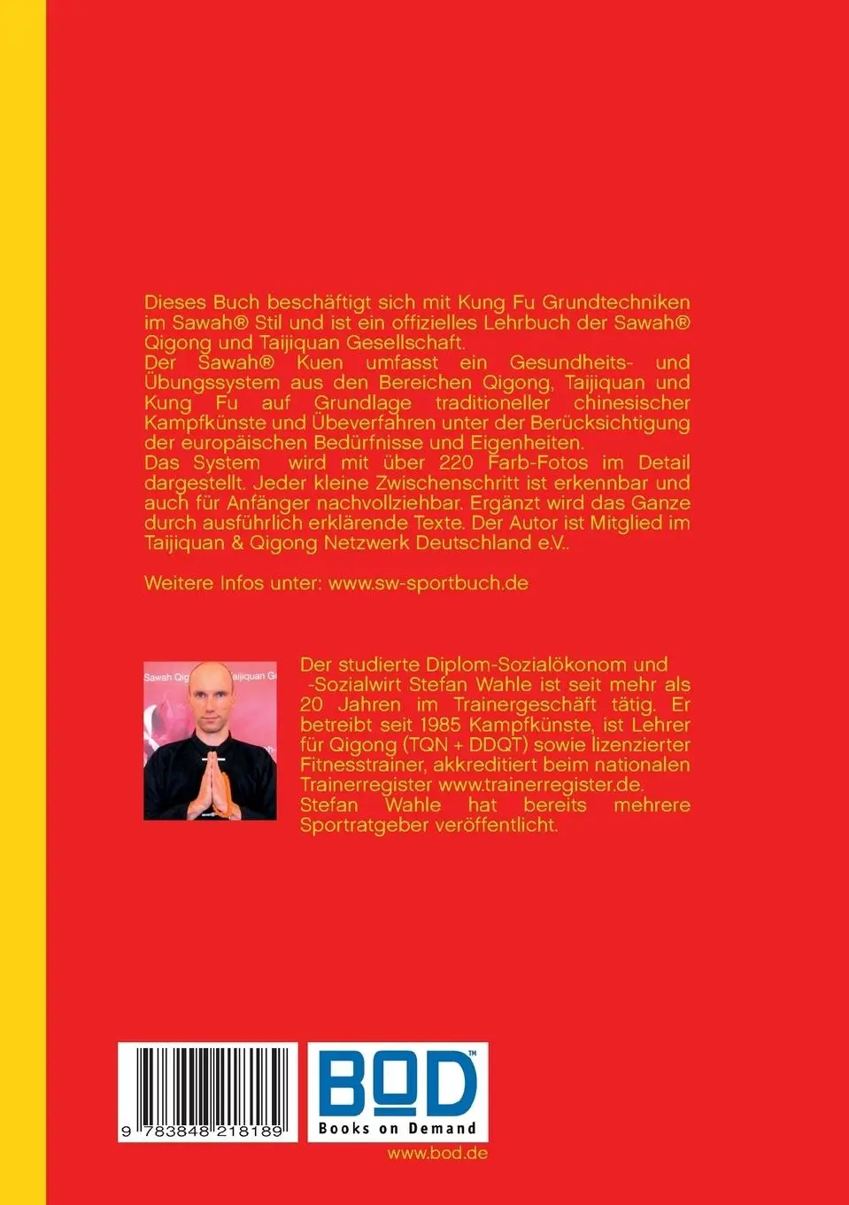 Rückseite: 9783848218189 | Sawah Kung Fu Grundtechniken | Stefan Wahle | Taschenbuch | 96 S.
