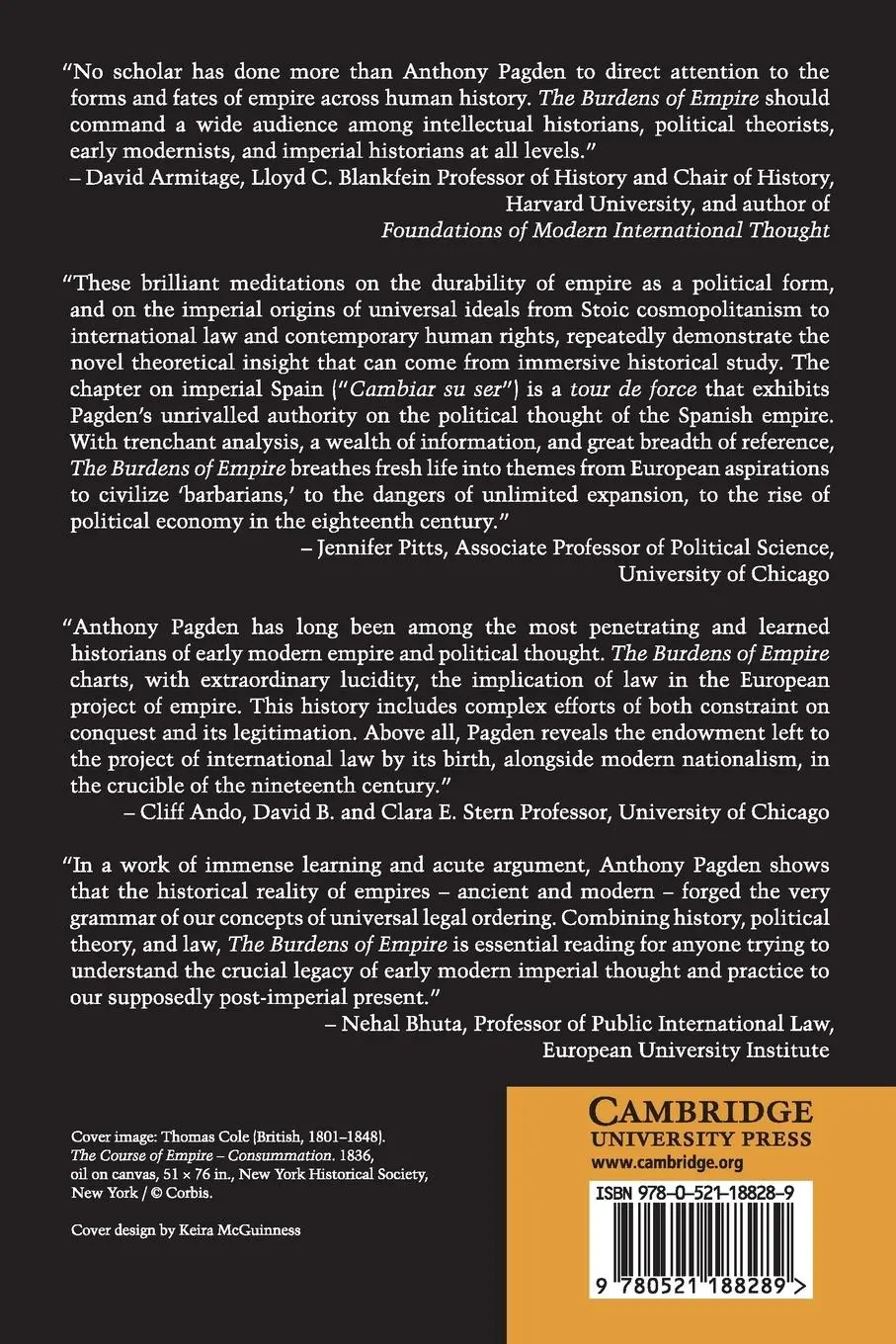 Rückseite: 9780521188289 | The Burdens of Empire | Anthony Pagden | Taschenbuch | Englisch | 2016