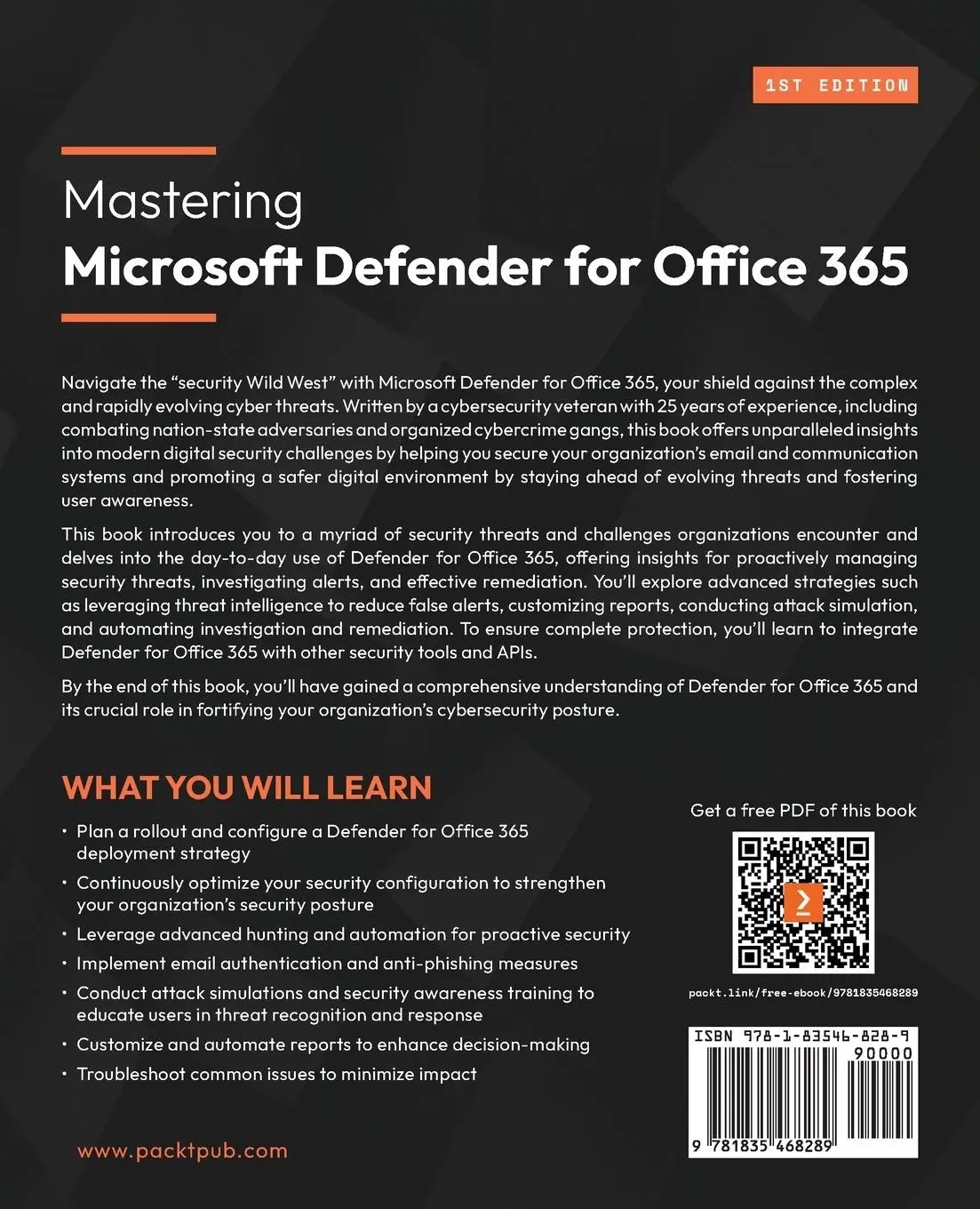 Rückseite: 9781835468289 | Mastering Microsoft Defender for Office 365 | Samuel Soto | Buch