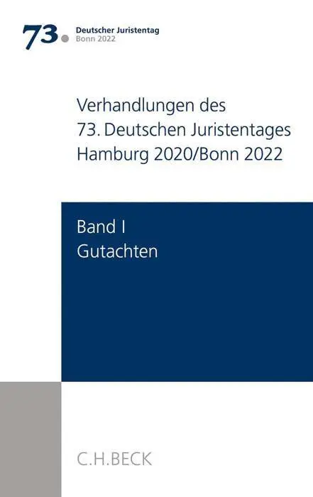 Cover: 9783406738289 | Verhandlungen des 73. Deutschen Juristentages Hamburg 2020/Bonn...