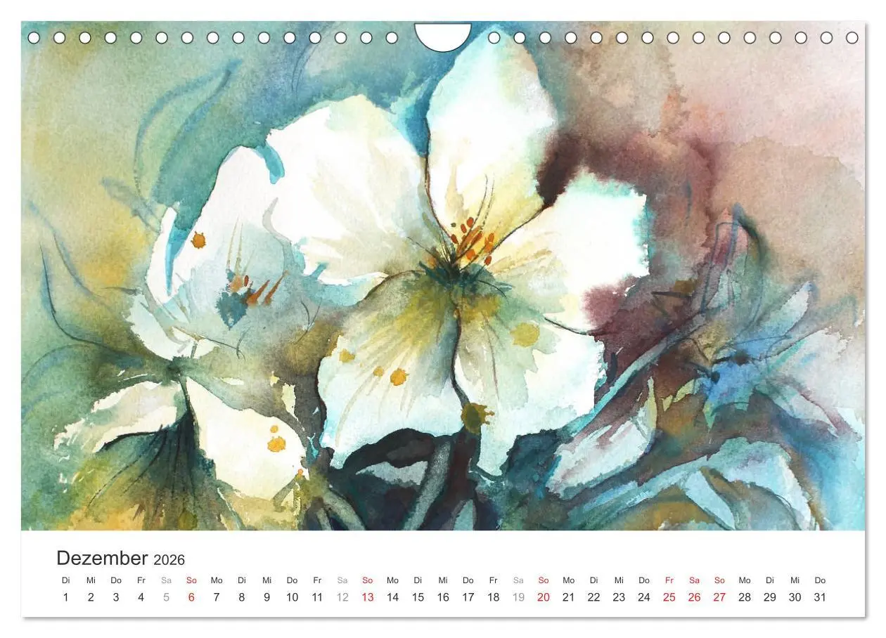 Bild: 9783516008289 | Blütenzauber - Aquarelle von ECKARD FUNCK (Wandkalender 2026 DIN A4...