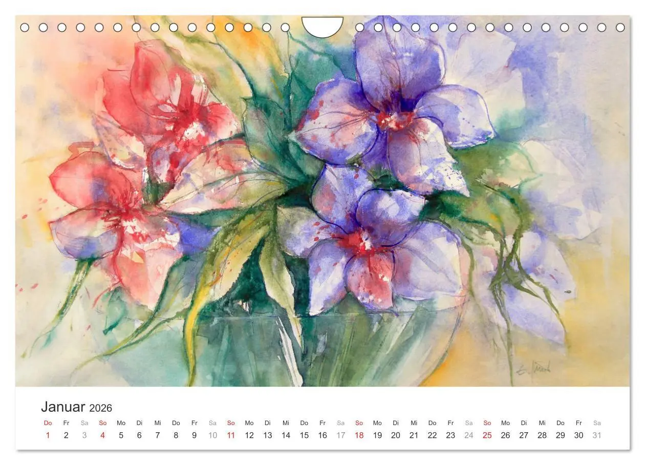 Bild: 9783516008289 | Blütenzauber - Aquarelle von ECKARD FUNCK (Wandkalender 2026 DIN A4...