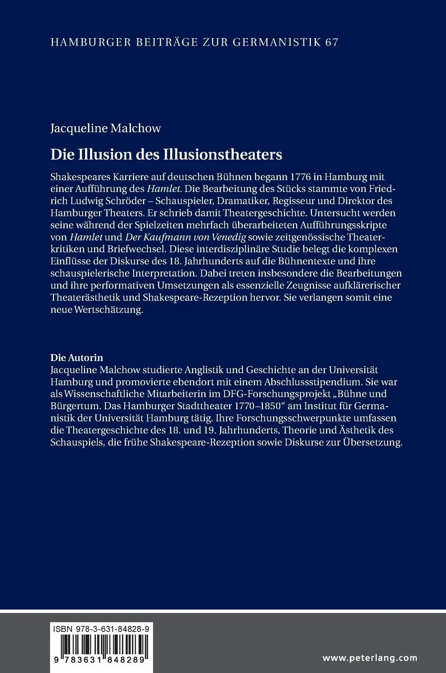 Rückseite: 9783631848289 | Die Illusion des Illusionstheaters | Jacqueline Malchow | Buch | 2022