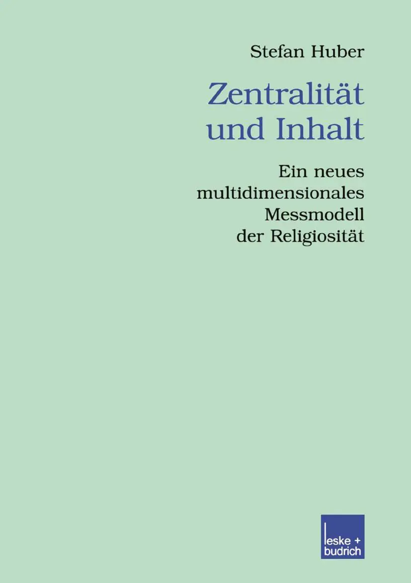 Cover: 9783810038289 | Zentralität und Inhalt | Stefan Huber | Taschenbuch | 374 S. | Deutsch