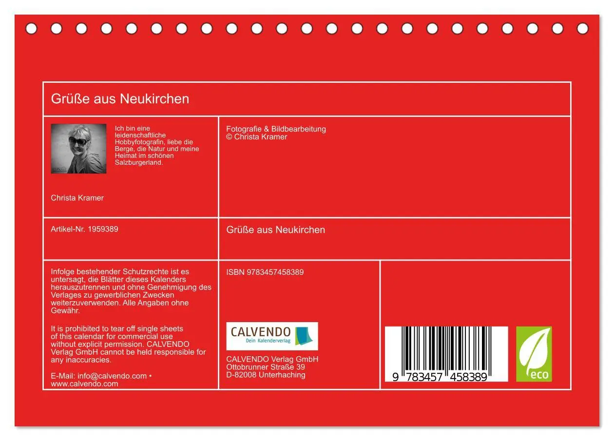 Bild: 9783457458389 | Grüße aus Neukirchen (Tischkalender 2026 DIN A5 quer), CALVENDO...